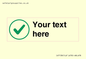 Custom plain background, green tick in circle sign